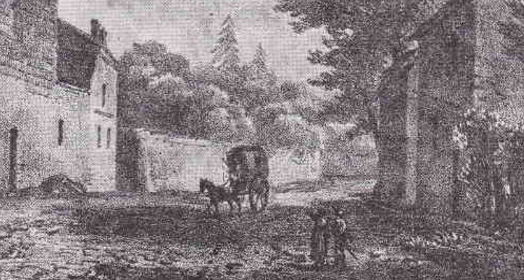 Rue Napoleon (today rue de la Republique) around 1815, collection Comite de Sauvegarde des sites de Meudon Cedre Imperial de Meudon