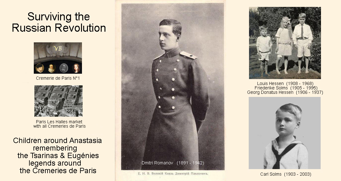 Dmitri Romanoc, Friederike Solms, Louis Hessen, Carl Solms knew the l?gendes around the C?dre Imp?rial de Meudon children from the inner cercle of the Romanovs